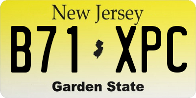 NJ license plate B71XPC