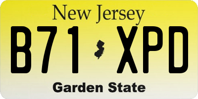 NJ license plate B71XPD