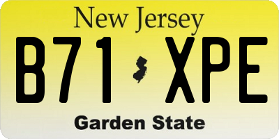 NJ license plate B71XPE