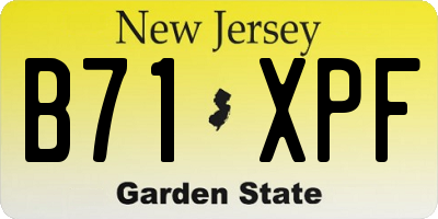 NJ license plate B71XPF