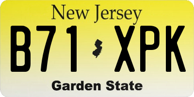 NJ license plate B71XPK