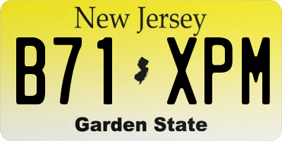 NJ license plate B71XPM