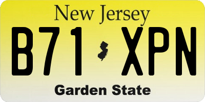 NJ license plate B71XPN