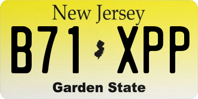 NJ license plate B71XPP