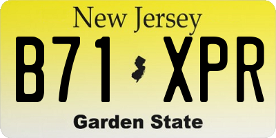NJ license plate B71XPR