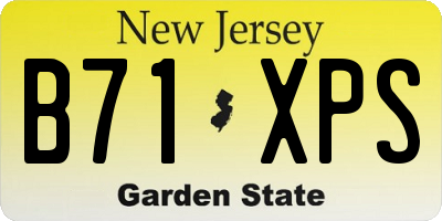 NJ license plate B71XPS
