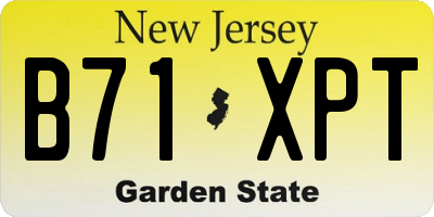 NJ license plate B71XPT