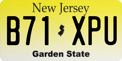 NJ license plate B71XPU