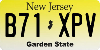 NJ license plate B71XPV