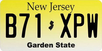 NJ license plate B71XPW