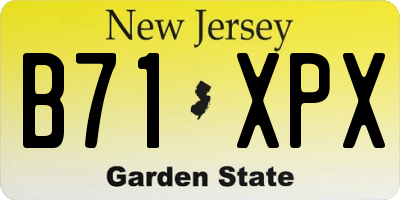 NJ license plate B71XPX