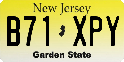 NJ license plate B71XPY