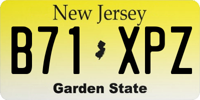 NJ license plate B71XPZ