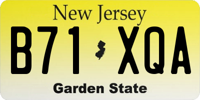 NJ license plate B71XQA
