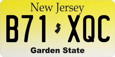 NJ license plate B71XQC