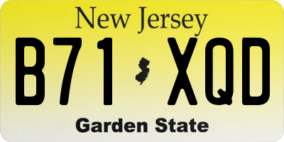 NJ license plate B71XQD