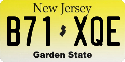NJ license plate B71XQE