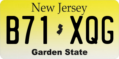 NJ license plate B71XQG