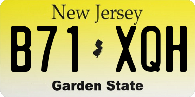 NJ license plate B71XQH