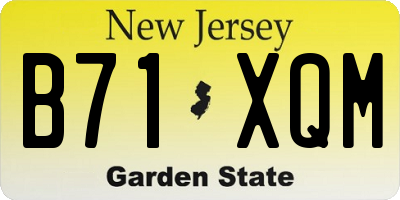 NJ license plate B71XQM