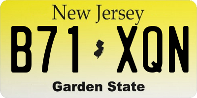 NJ license plate B71XQN