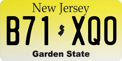 NJ license plate B71XQO