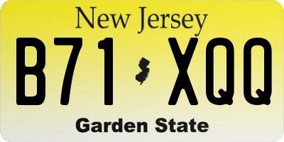 NJ license plate B71XQQ