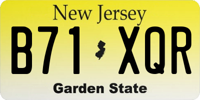 NJ license plate B71XQR