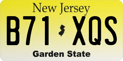 NJ license plate B71XQS