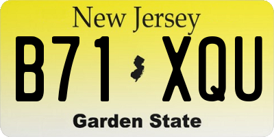 NJ license plate B71XQU