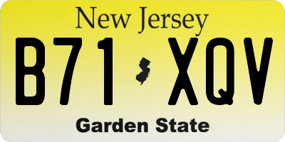NJ license plate B71XQV