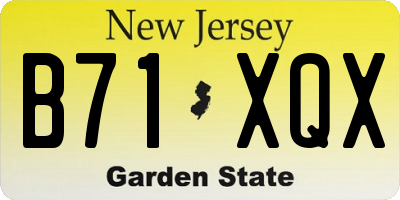 NJ license plate B71XQX