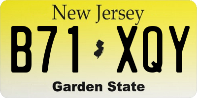NJ license plate B71XQY