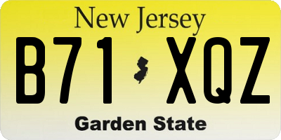 NJ license plate B71XQZ