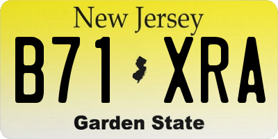 NJ license plate B71XRA