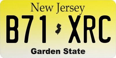 NJ license plate B71XRC