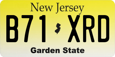 NJ license plate B71XRD