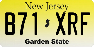 NJ license plate B71XRF