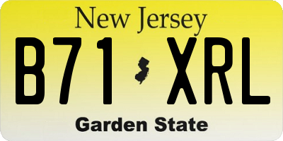 NJ license plate B71XRL