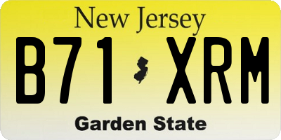 NJ license plate B71XRM