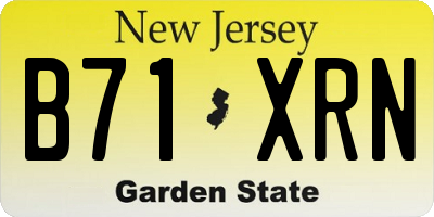 NJ license plate B71XRN
