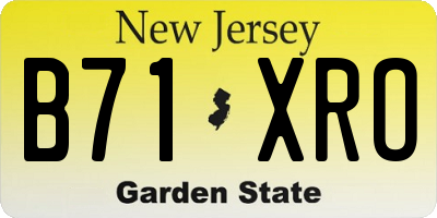 NJ license plate B71XRO
