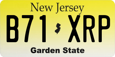 NJ license plate B71XRP