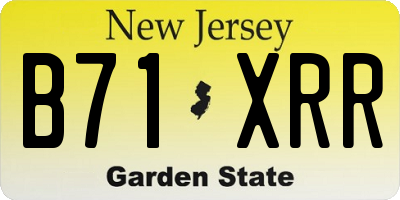 NJ license plate B71XRR