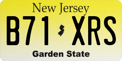 NJ license plate B71XRS