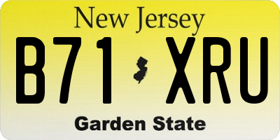 NJ license plate B71XRU