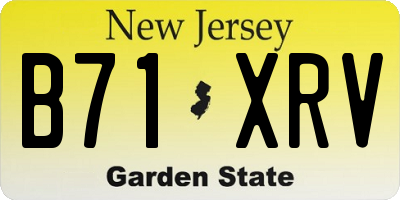 NJ license plate B71XRV