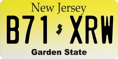 NJ license plate B71XRW