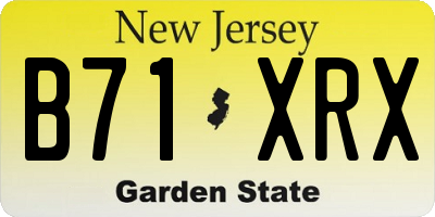 NJ license plate B71XRX