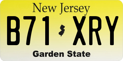 NJ license plate B71XRY